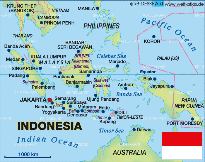 el mapa de Indonesia 